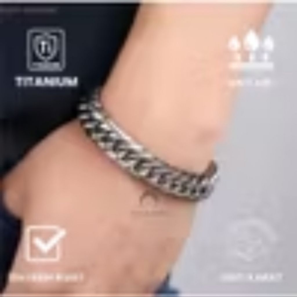 gelang pria rantai titanium asli anti karat
