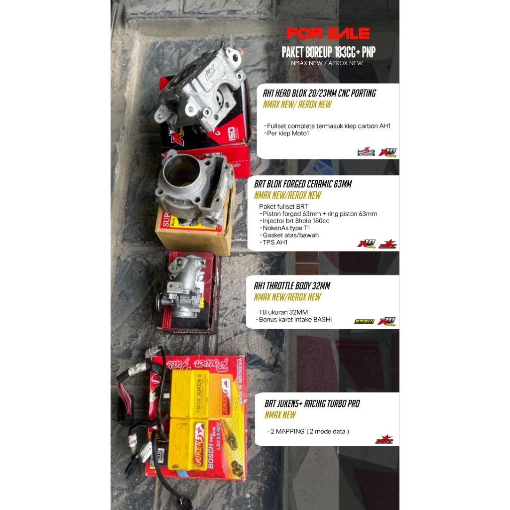 paket boreUp touring nmax new/aerox new 183cc