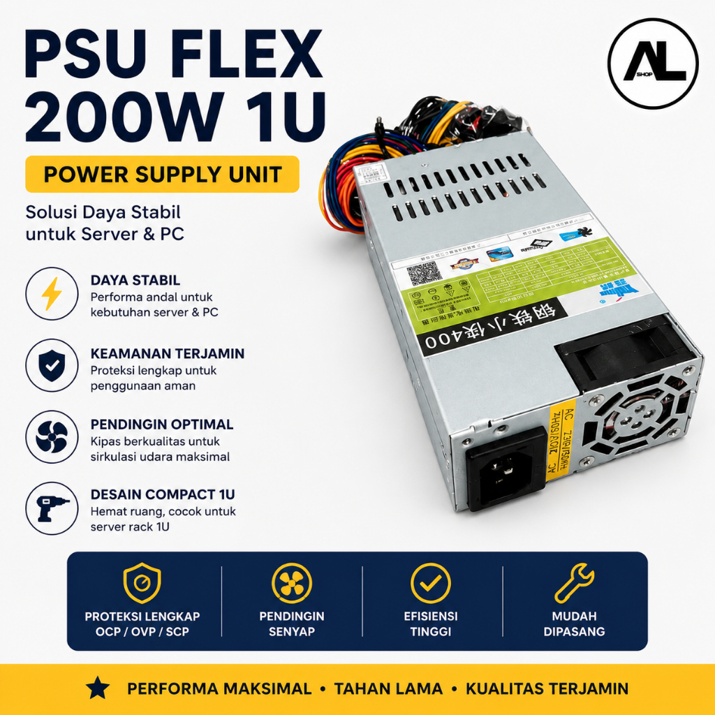 Power Supply PSU Flex 200W 1U 24 PIN Mini ITX