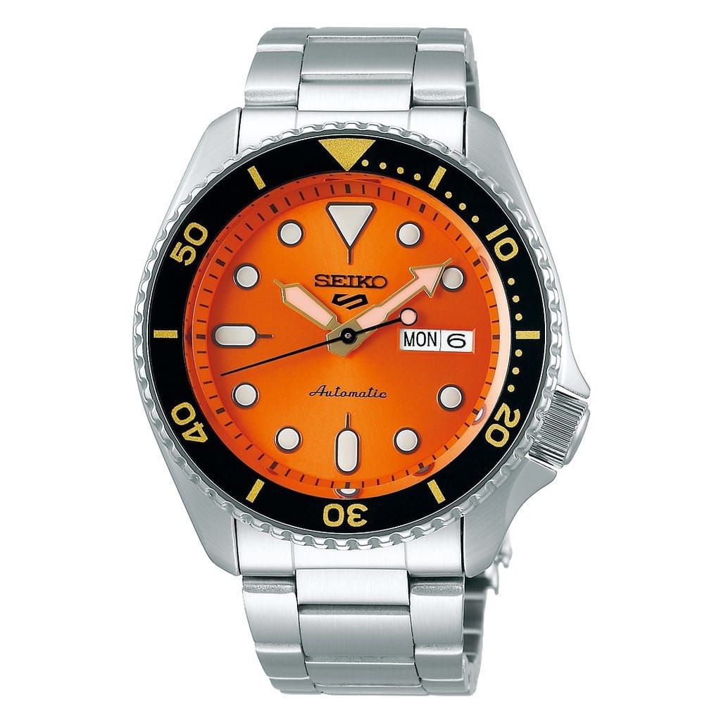 Jam Tangan Pria SEIKO 5 Sports SRPD59K1 srpd59 Automatic Orange Dial Original