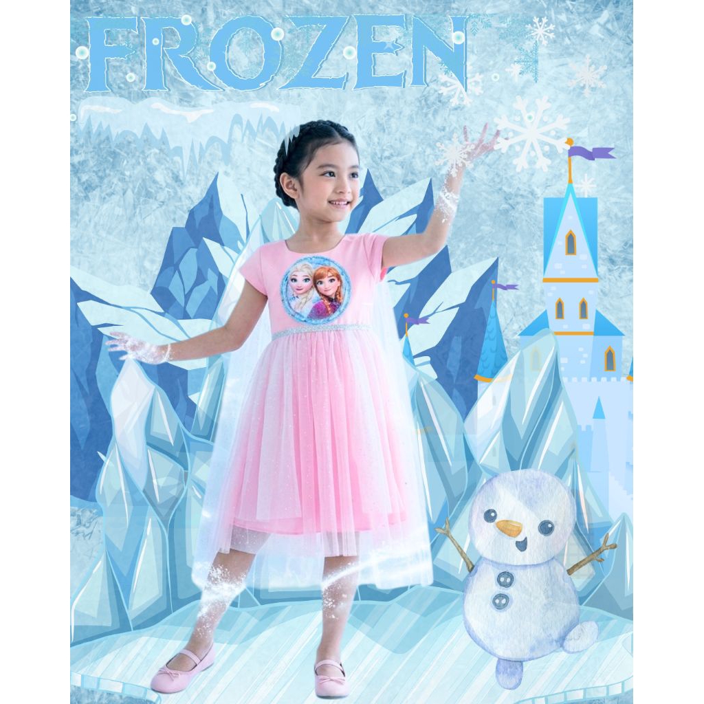 Dress Anak Frozen/Gaun Ultah Frozen/Baju Pesta Anak