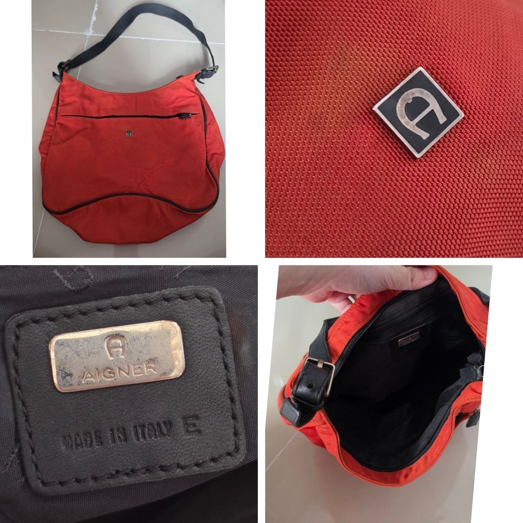 TAS HOBO KANVAS AIGNER VINTAGE ITEM