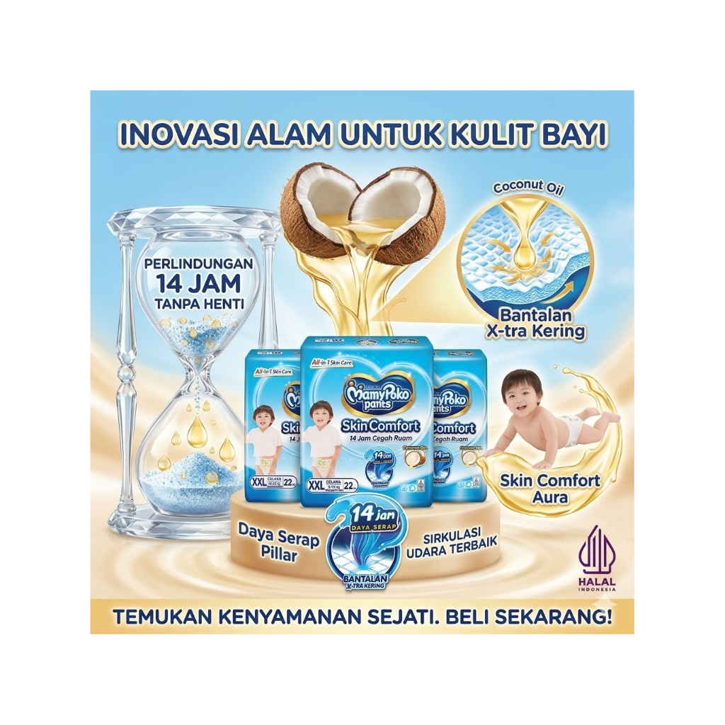 [JUAL RUGI] 3 Bal MamyPoko Pants Skin Comfort XXL 22 Pcs/Bal - Kondisi Baru