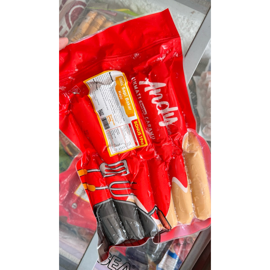 Sosis Bakar Sapi Andy Keju 500 gram