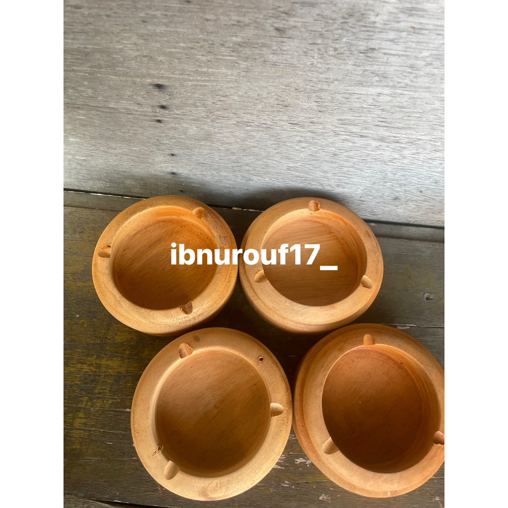 Tempat Rokok Asbak Kayu Bulat Kuat Dan Tahan Lama