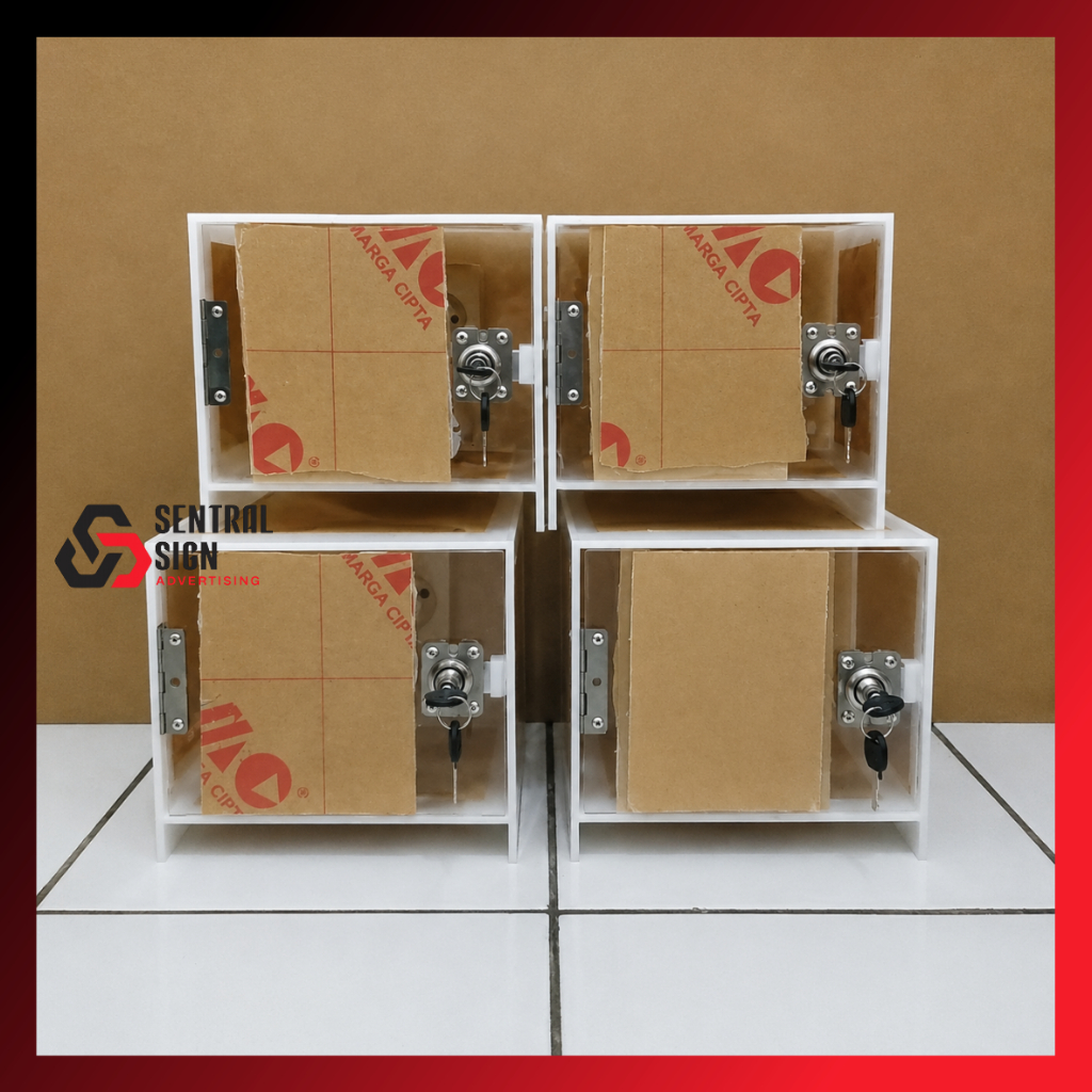 Box Charger Hp Akrilik 1 Pintu/ Box tempat cas hp akrilik 1 kotak/ Box casan akrilik murah