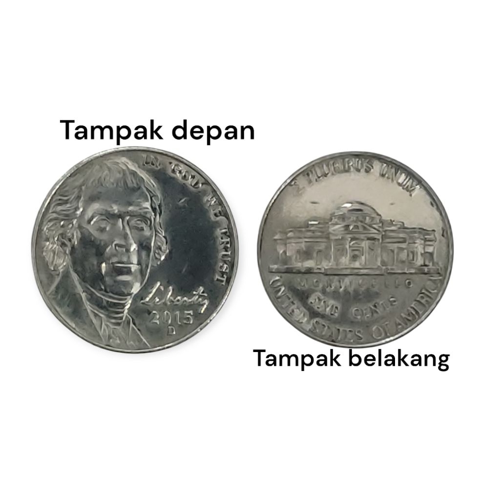 Koin 5 Sen Amerika Serikat (Jefferson Nickel) Tahun 2015