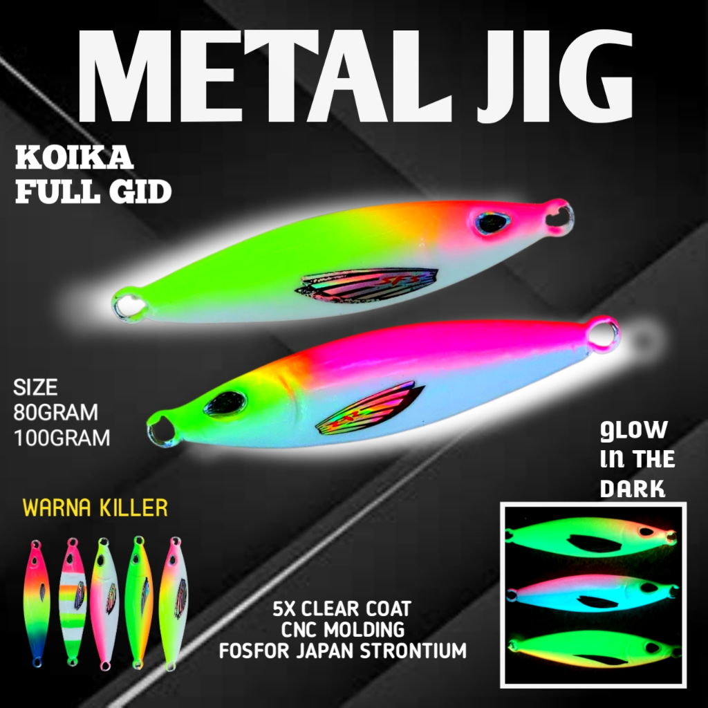 Metal jig 100gram 80gram FUL GID metal jig 100gram metal jig 80gram koika full gid micro jig Assist 