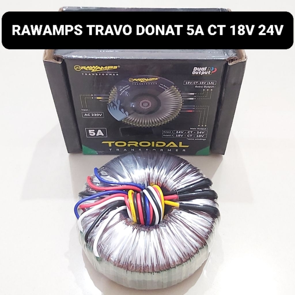 RAW AMPS Travo Toroidal 5 Ampere CT 18V 24V Trafo 5A Toroid Rawamps Donat