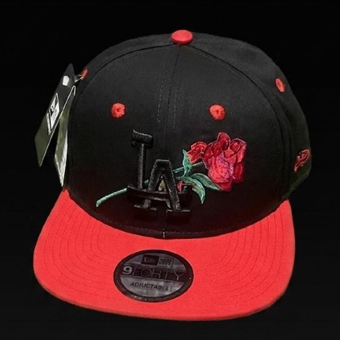 TOPI BASEBALL MLB NY LA ROSE MOTIF ORIGINAL BLACK RED CAPS / TOPI PRIA WANITA / BISA COD