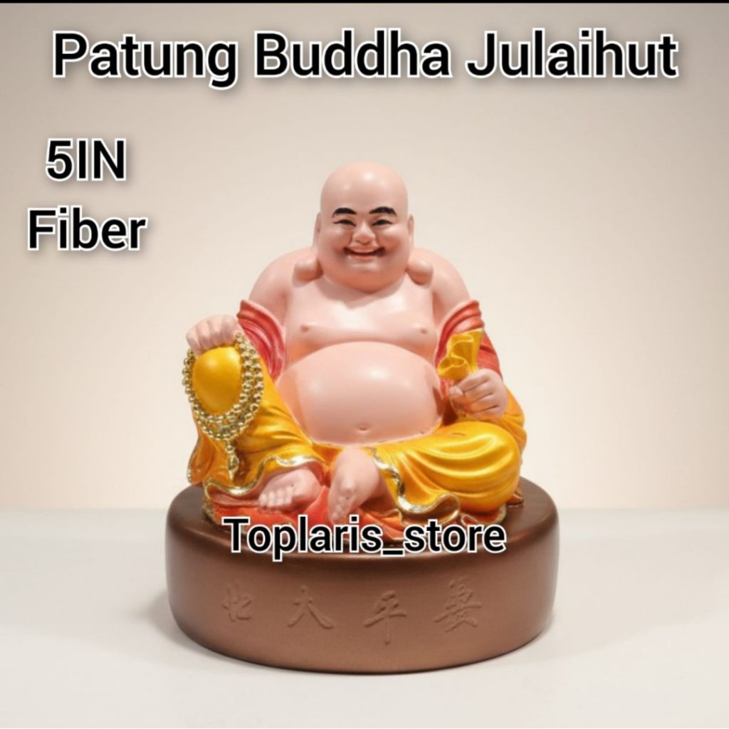 Patung Buddha Maitreya Milekfo Duduk 5in Fiber