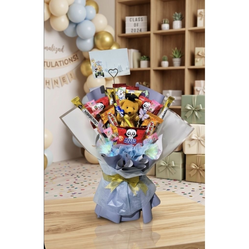 READY STOK BIRTHDAY ULANG TAHUN GEMEZNOLIMIT PENABUR Buket Snack Wisuda Murah / Buket Jajanan Anak T