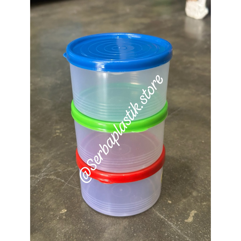 Toples bulat kue jajanan serbaguna simpanan plastik warna gm toples bumbu mini kecil warna plastik