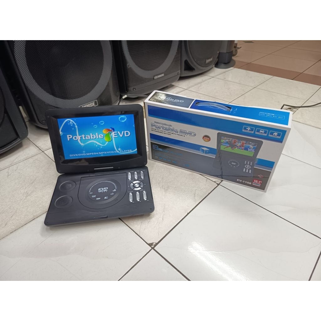 Dvd Portabel Charger 10.1inch Bisa Muter Dvd , EVD , Vcd , Cd , Mp3 , USB , MEMORY  dll