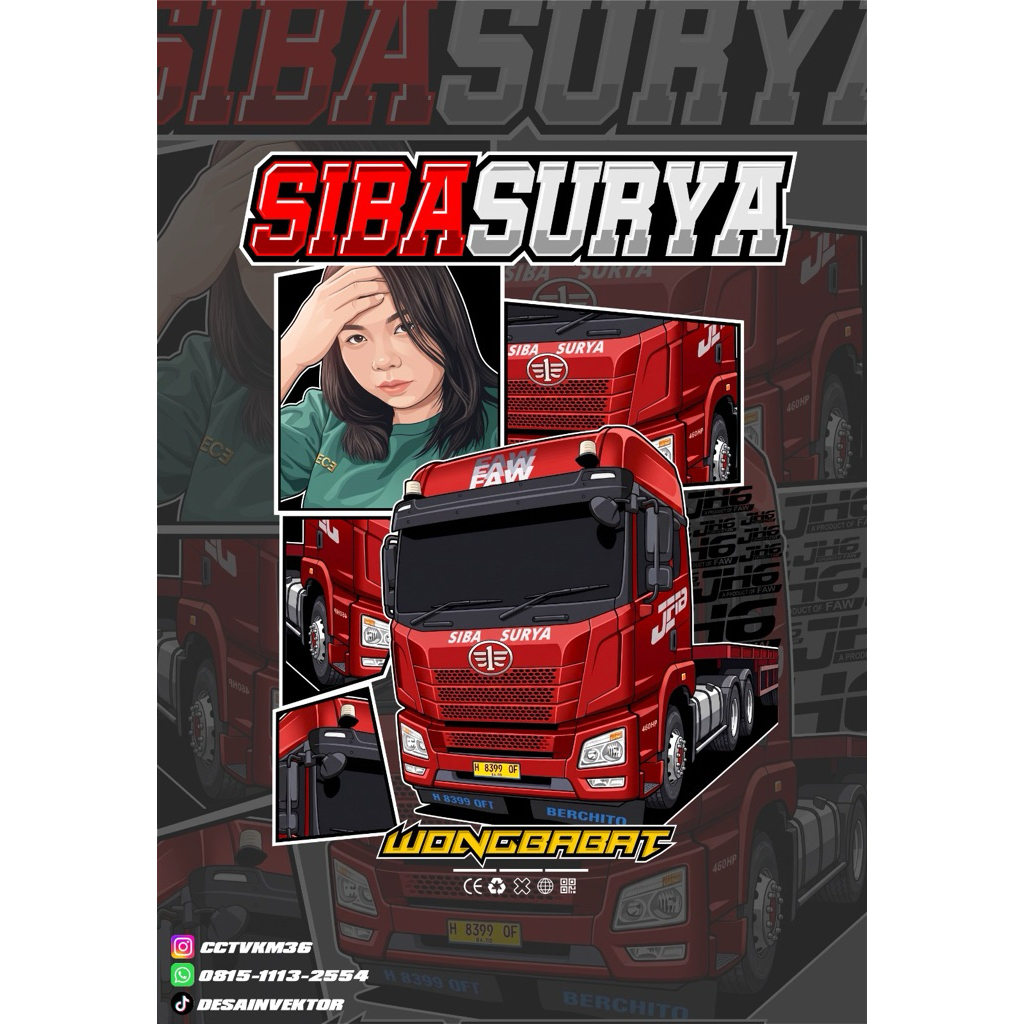 (Custome satuan) kaos Siba Surya