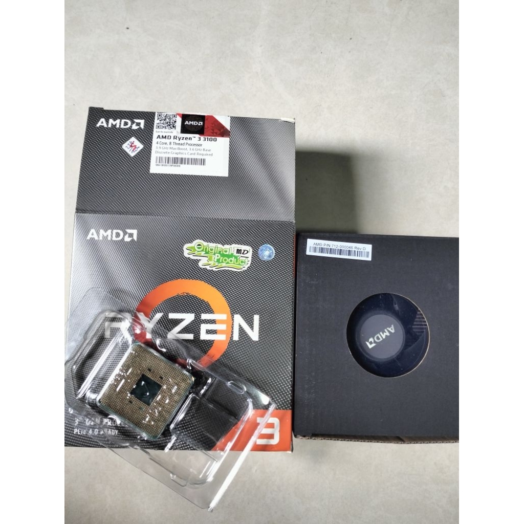 ryzen 3 3100, lengkap box + fan