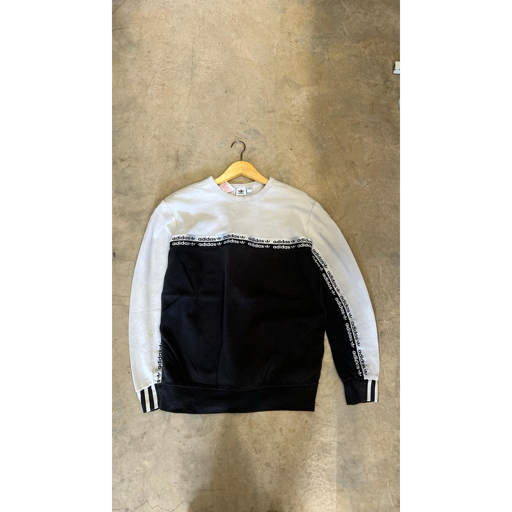 Adidas Crewneck Black White | Sweater Adidas Vintage Unisex