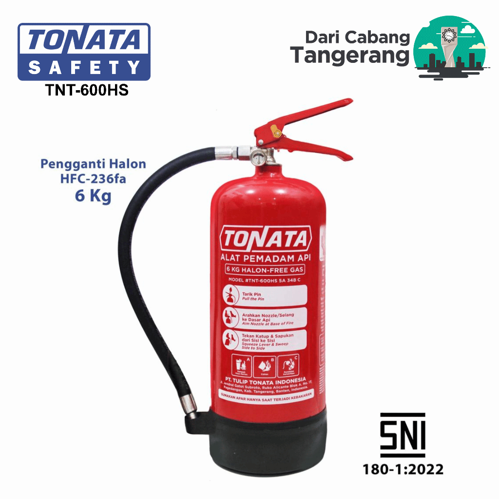 Alat Pemadam Api Tonata SNI / APAR Clean Agent HCFC/HFC 6 kg