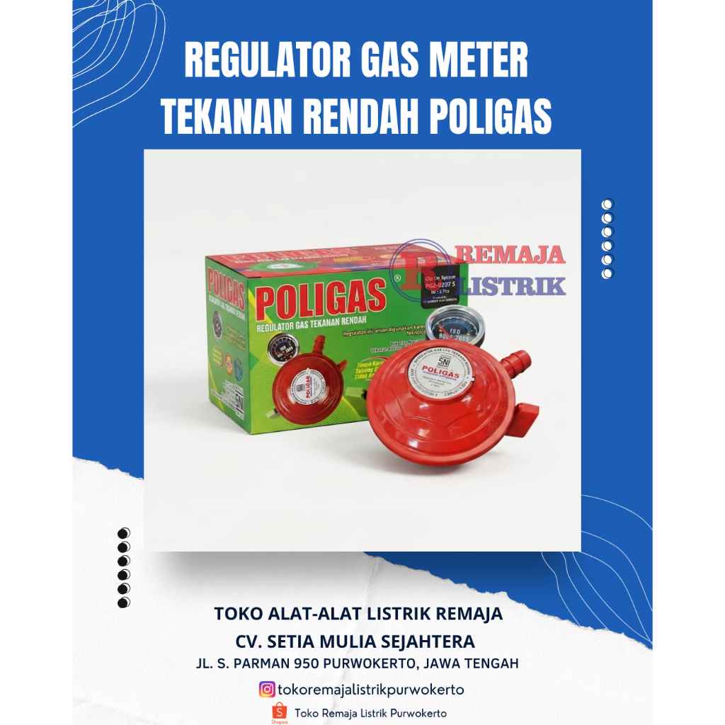 Regulator Gas Meter Poligas Tekanan Rendah Anti Bocor POLIGAS