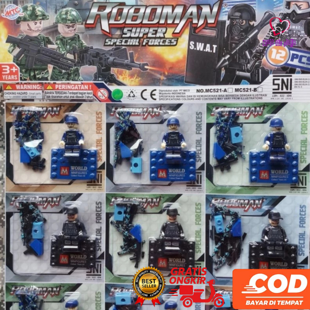 Mainan Tentara Roboman Mainan edukasi Blok tentara roboman tentara fancy 1pcs
