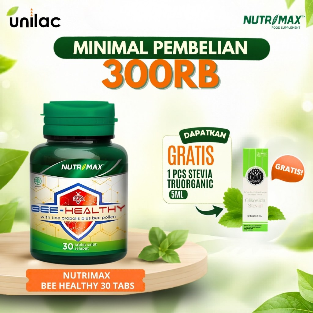 (Gratis Hadiah) Nutrimax Bee Healthy With Bee30 Tablet Propolis Plus Bee Pollen | Suplemen Vitamin A