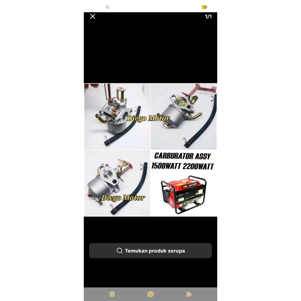 karburetor genset 2000watt 3000watt