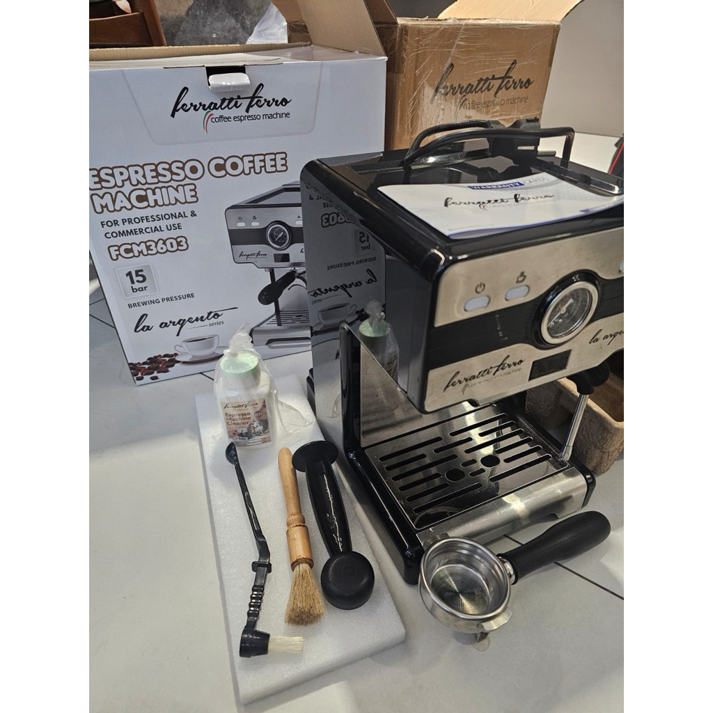 Mesin kopi espresso Ferratti Ferro FCM 3603 La Argento coffee machine