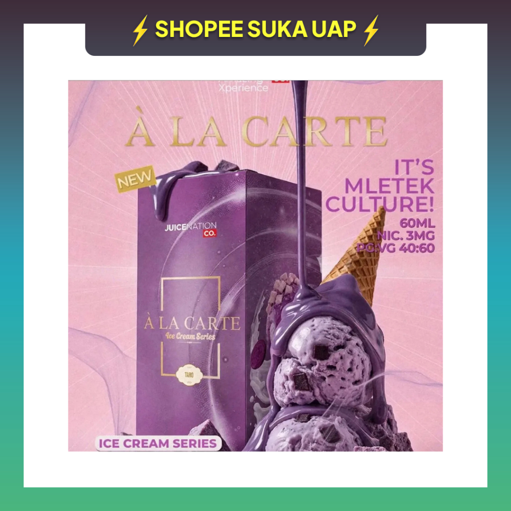ALACARTE TARO ICE CREAM FREEBASE 60ML 100% ORIGINAL