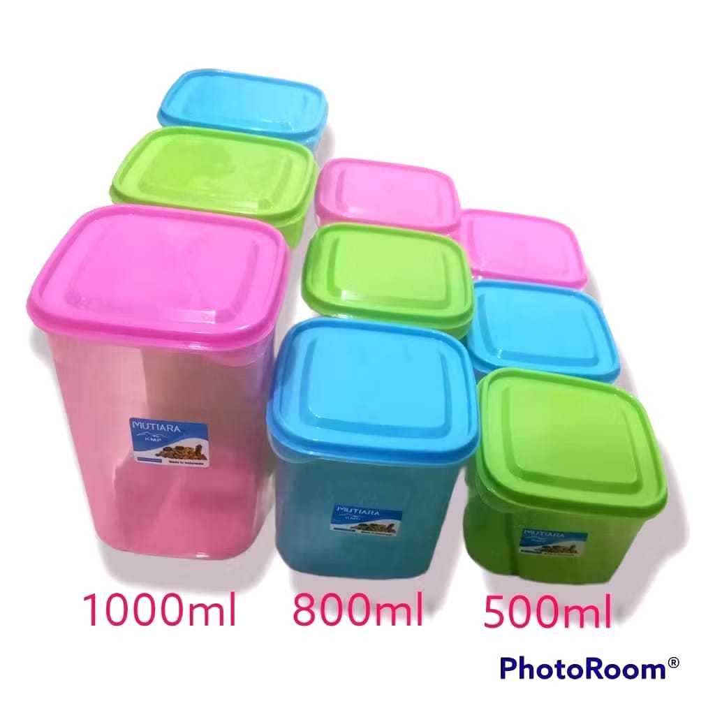 Toples Bumbu Kotak Plastik / Toples KMP Plastik / Toples KMP Mutiara