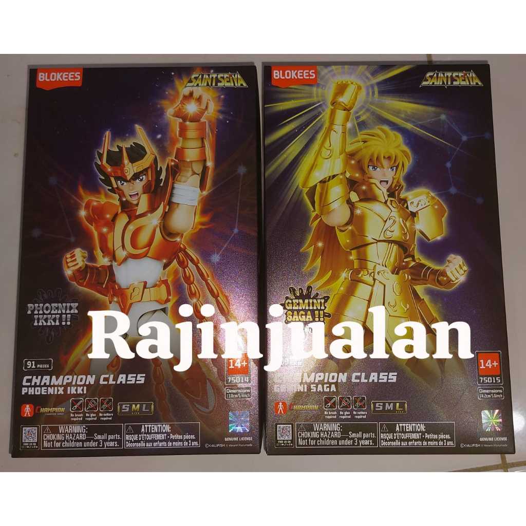 (READY) Blokees Saint Seiya Champion Class Gemini Saga, Phoenix Ikki model kit figure