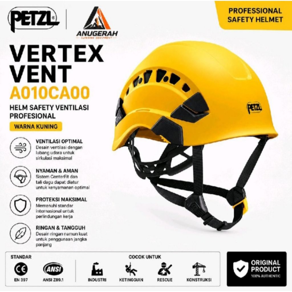 Petzl Vertex Vent Helmet Yellow Original Petzl Helmet Rescue
