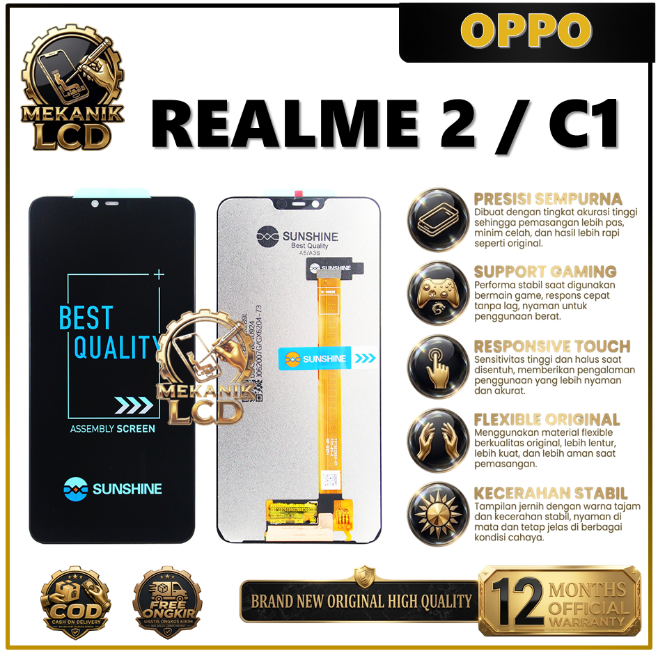 LCD TOUCHSCREEN REALME 2 / C1 ORIGINAL 100% FULLSET
