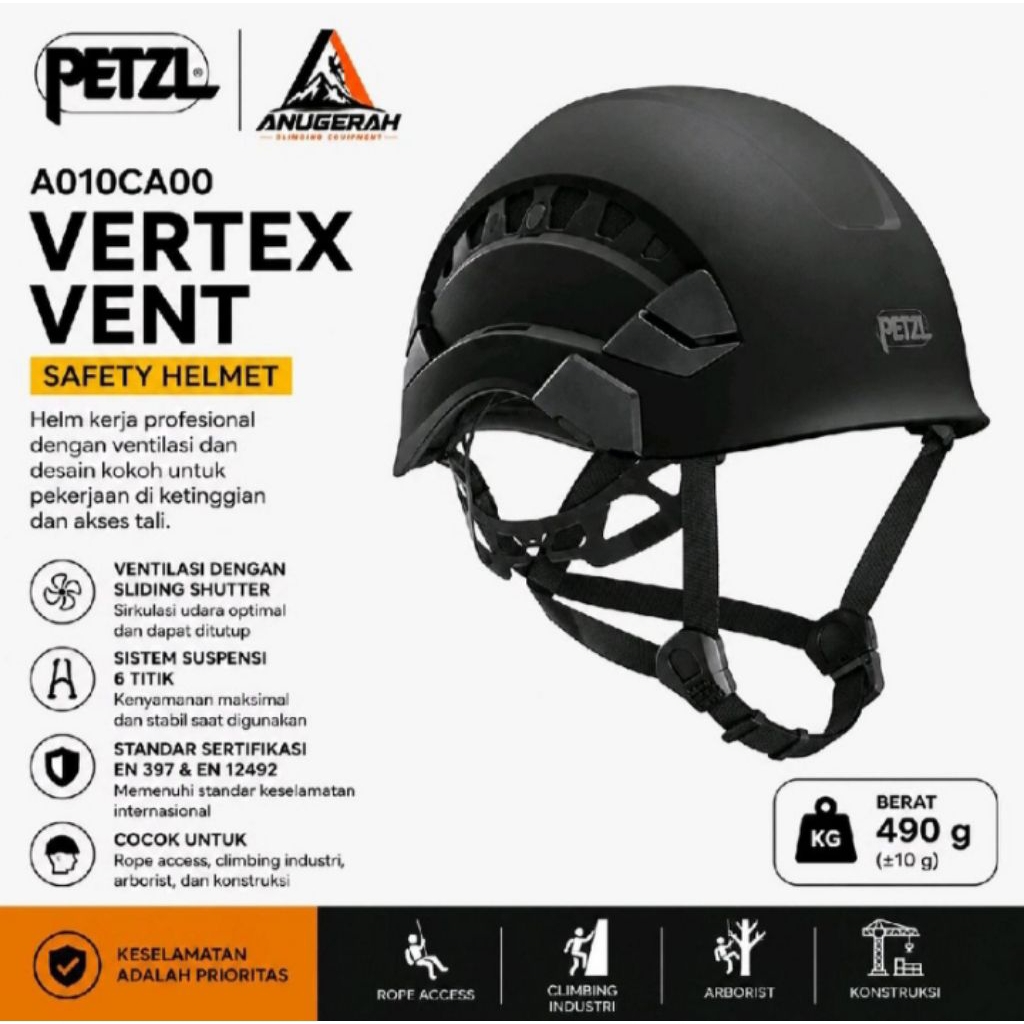 Petzl Vertex Vent Helmet Black Original Petzl Helmet Rescue
