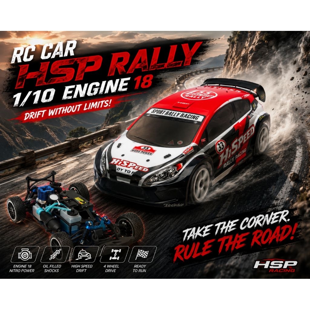 Rc Car HSP Rally 1/10 Nitro RTR 94177