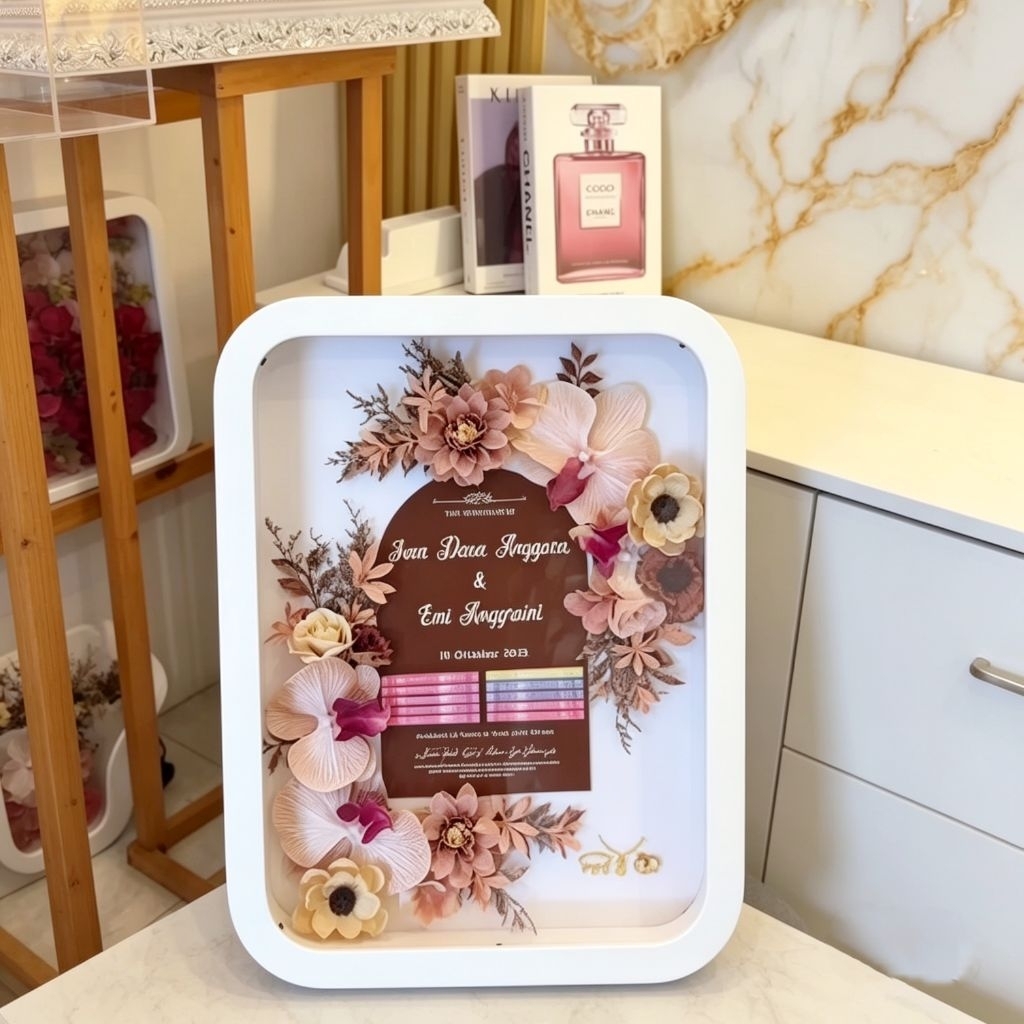 Frame bingkai mahar / Pigura 3D 30x40 / Bingkai mahar lengkung