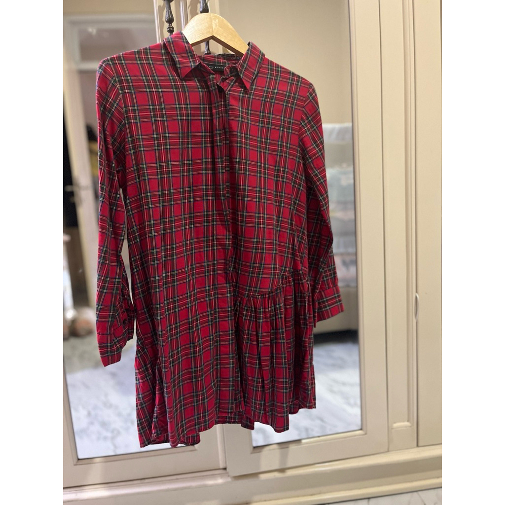 Kemeja Tunik Tartan Zara