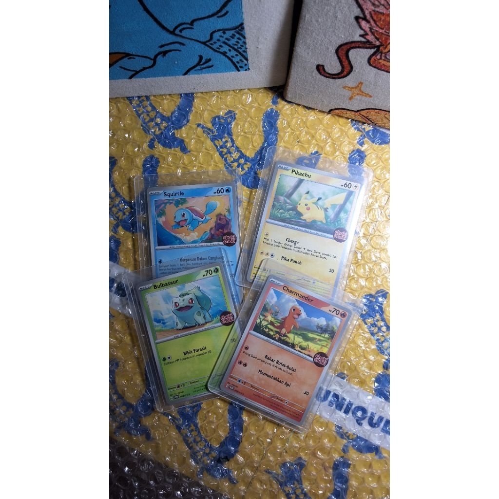 set 4 kartu pokemon promo choki-choki. kondisi M-NM. Original nintendo game freak bahasa Indonesia.T