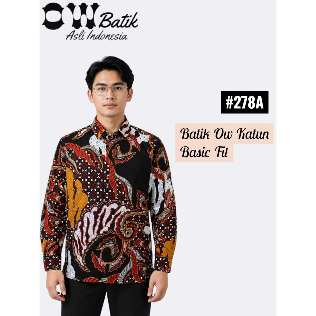 BATIK KATUN PRIA LENGAN PANJANG BASIC FIT- OW BATIK 278A