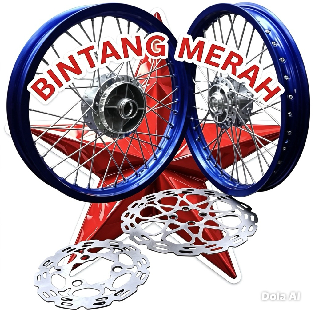 paketan Velg Rossi satria fu 150 140 160 ring 17 Velg Rossi Biru merah silver hitam hijau gold tromo