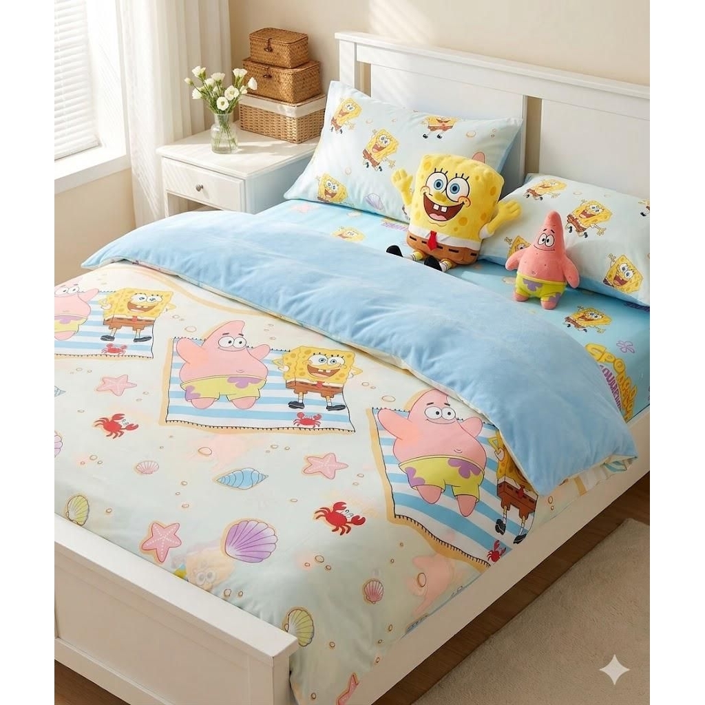 Selimut Bed Cover + Sprei Set Aesthetik Motif Anak Anak