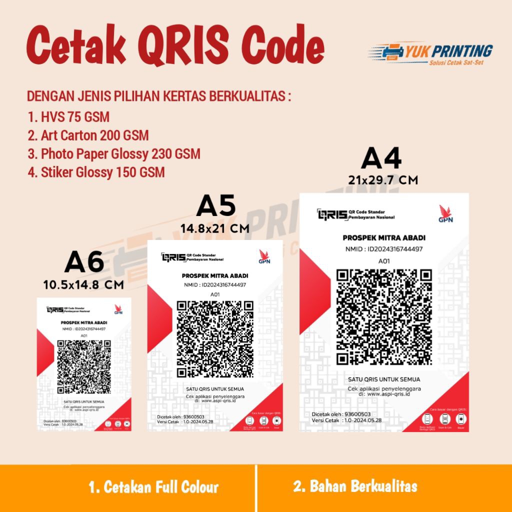 Cetak Qris Code / Barcode Qris