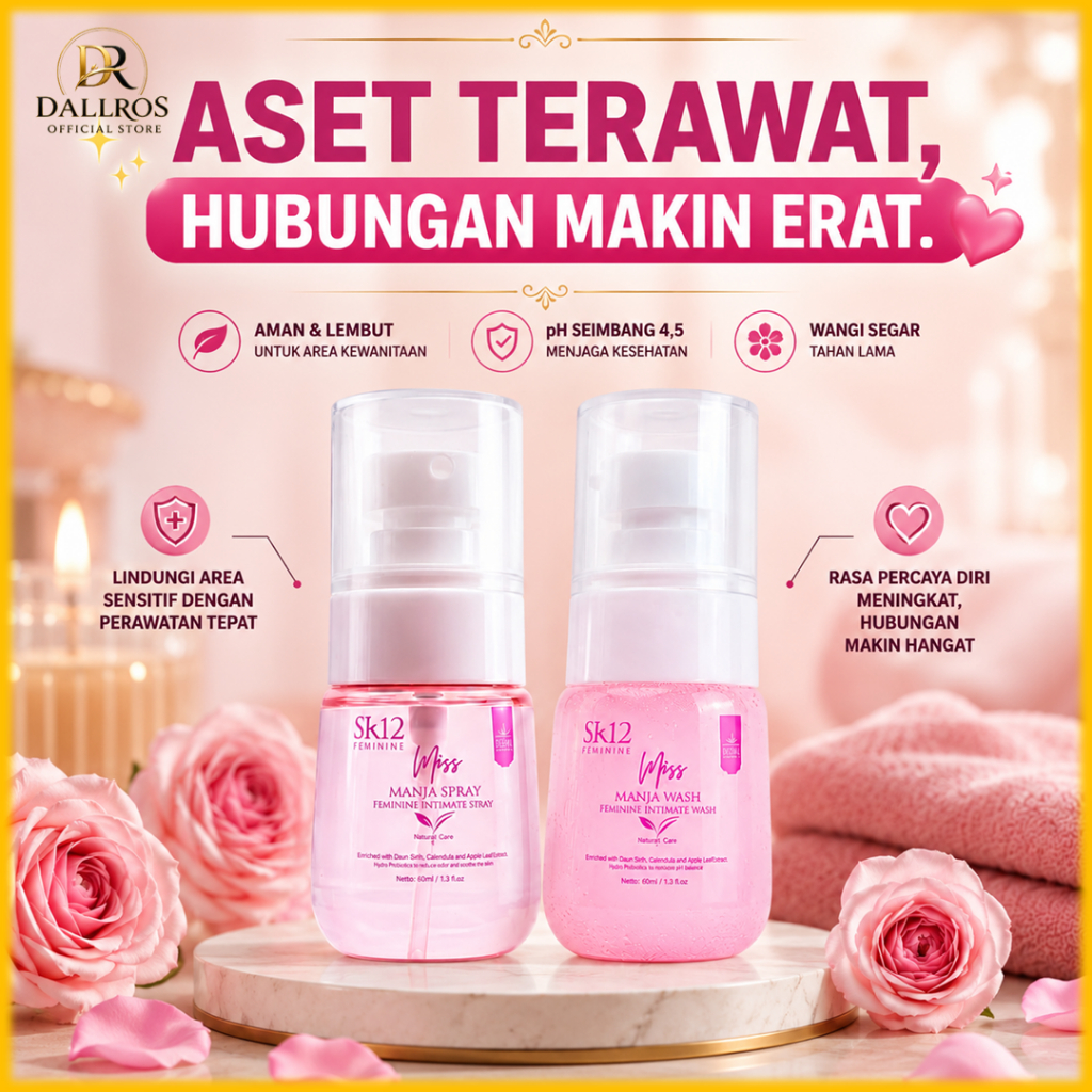 SR12 Miss Manja Wash & Spray Pembersih Kewanitaan Mengandung Manjakani Bantu Atasi Bau Tak Sedap dan