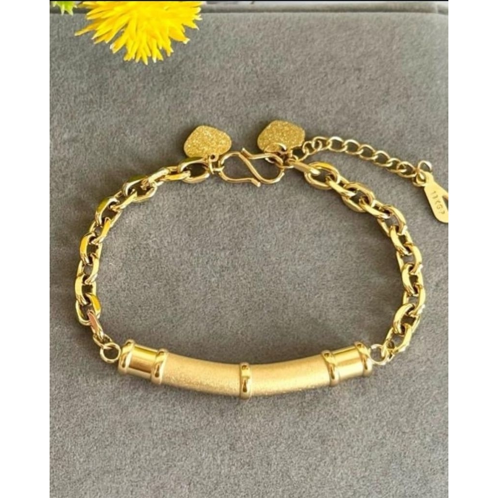 Gelang titanium putih bambu