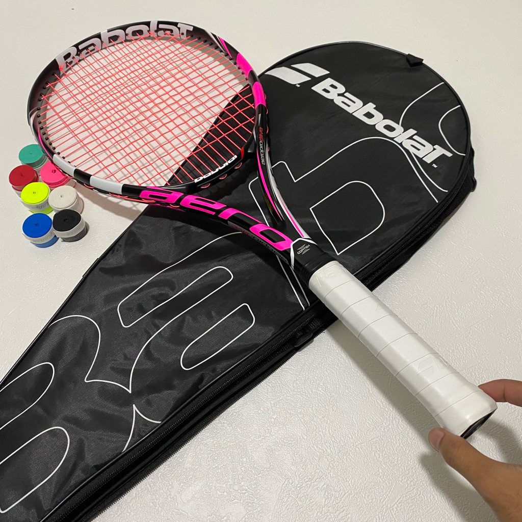 raket tenis babolat pink aero pro drive import premium carbon