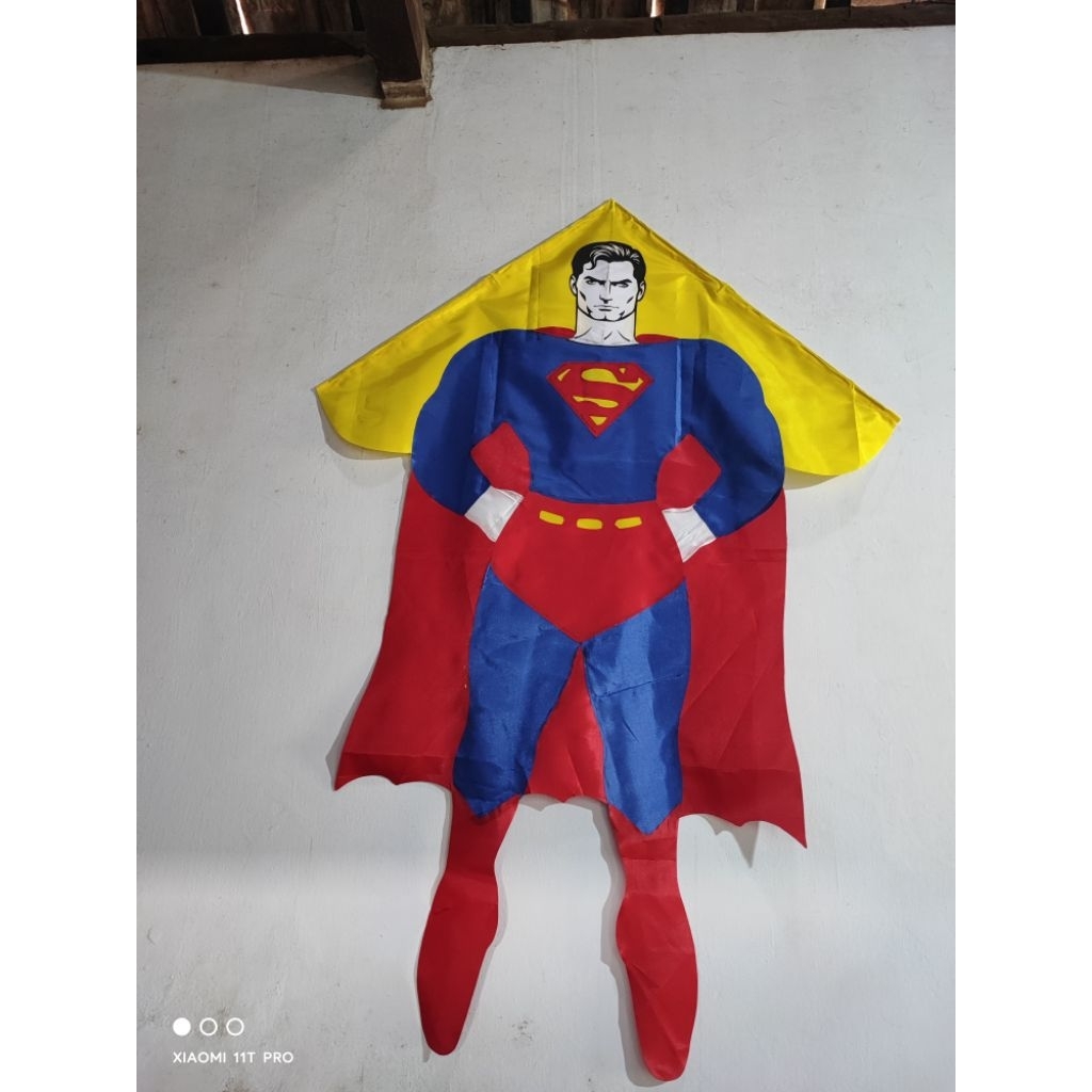 Layang layang kain sablon superman