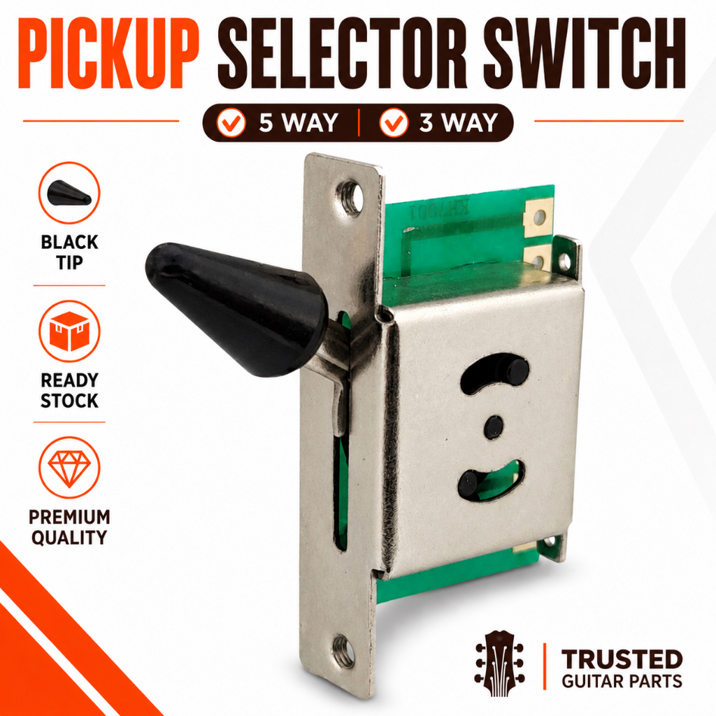 Switch Selector Pickup Gitar Electric 3 Way / 5 Way | Lever Switch Blade Selector Black Tip