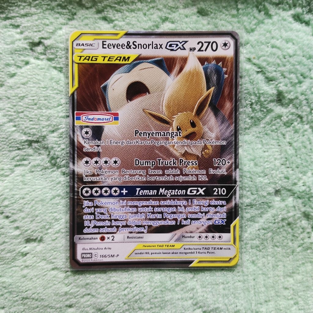 Eevee Snorlax GX Promo Indomaret 166/SM-P Kartu Pokemon