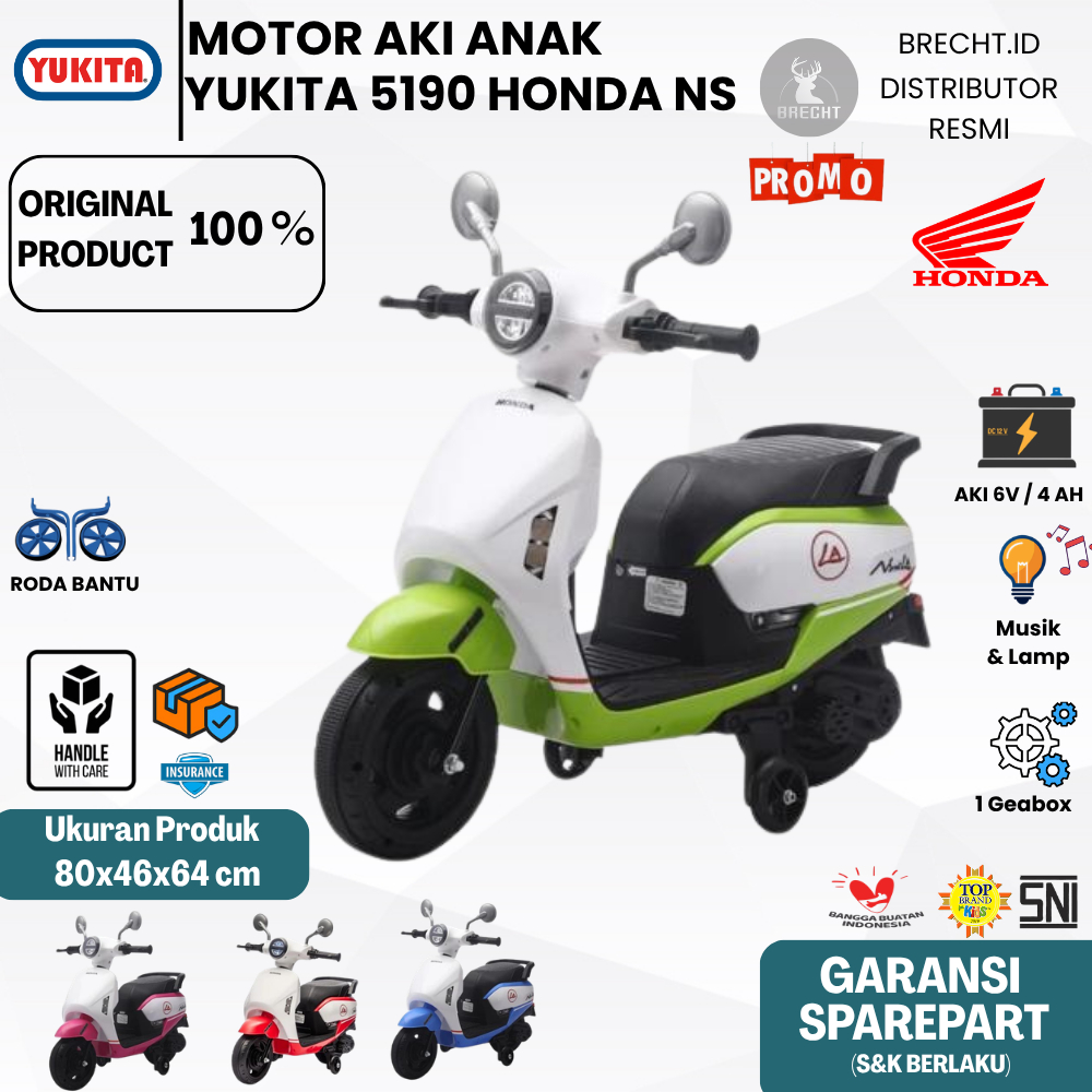 Mainan Motor Aki Anak Yukita 5190 Honda NS125 LA Motoran Aki YUKITA-5190