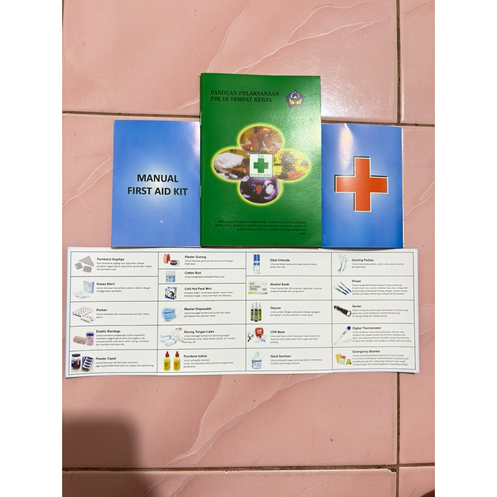 Paket Lengkap Buku P3K + Daftar Isi P3K / Buku P3K / Manual First Aid Kit / Paket P3K Lengkap Murah 