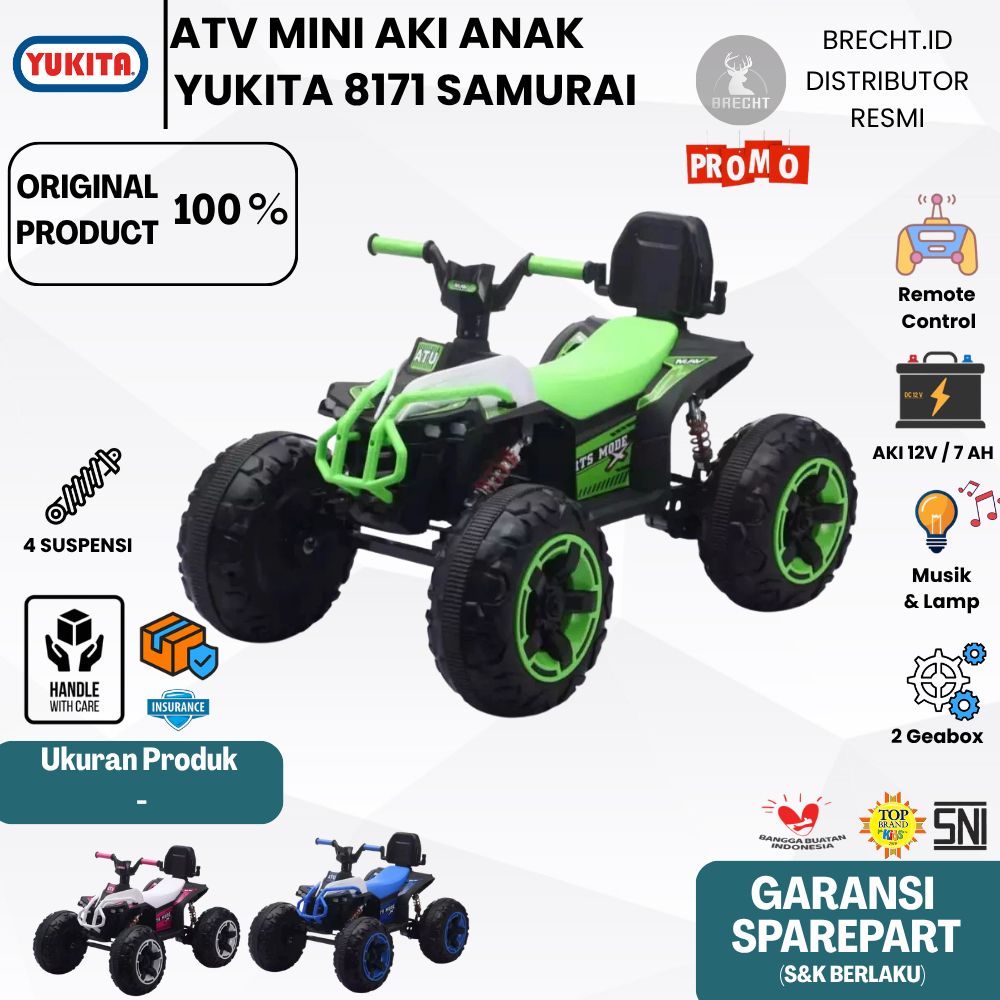 Mainan Motor ATV Anak YUKITA 8171 SAMURAI Motor ATV Listrik Anak
